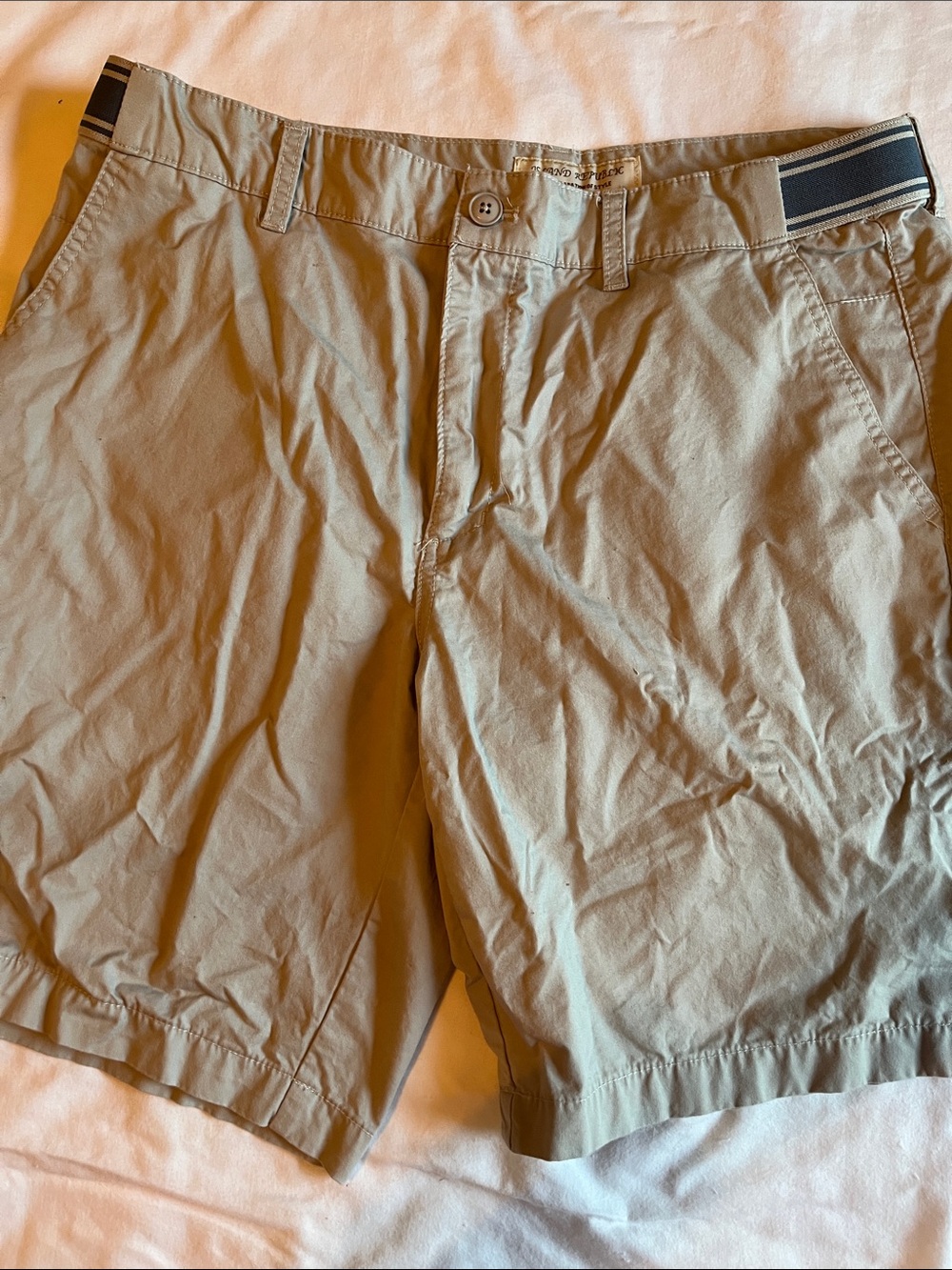 Island Republic Light Tan Flat-Front Men's Shorts